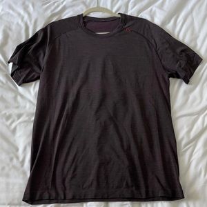 dark purple heathered Lululemon athletic shirt
